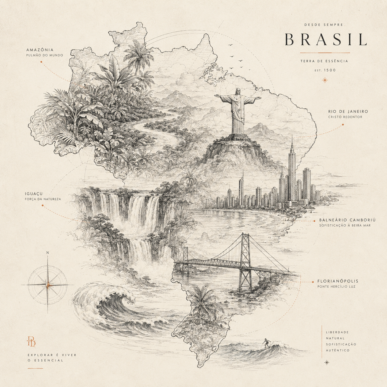 Mapa fine art — Brasil