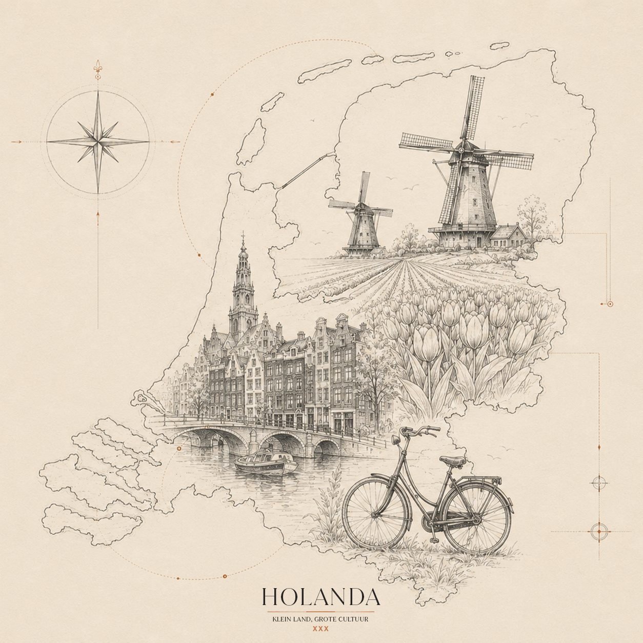 Mapa fine art — Holanda